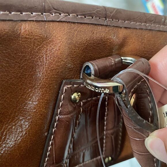 Liz Claiborne Fairbanks Large Brown Tote Bag Women's Spacious Interior - Picture 6 of 9